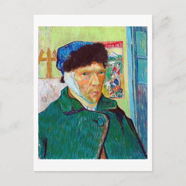 Cartão Postal Autoretrato com um Orelho Bandrado, Van Gogh (Frente)