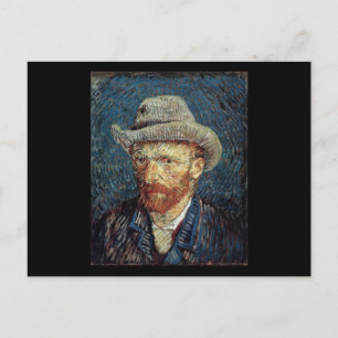 Cartão Postal Autoretrato de Van Gogh com Cinza Felt Hat
