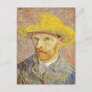 Cartão Postal Autoretrato Van Gogh com cartão-postal de chapéu