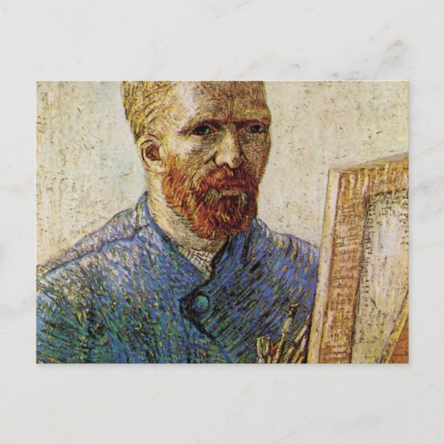 Cartão Postal Autoretrato Van Gogh em frente à Easel (Frente)