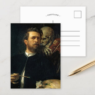 Cartão Postal Autorretrato com a Morte Tocando Rabeca   Arnold B