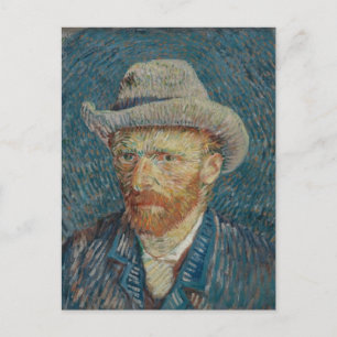 Cartão Postal Autorretrato com Chapéu de Feltro Cinza de Vincent