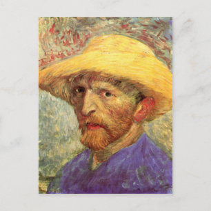 Cartão Postal Autorretrato com chapéu de palha (F526) Van Gogh F