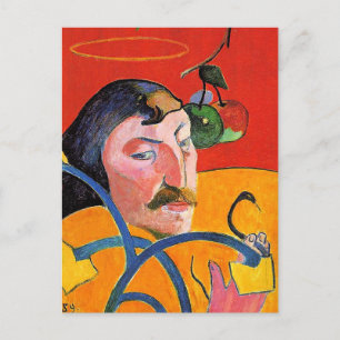 Cartão Postal Autorretrato com Halo e Serpente