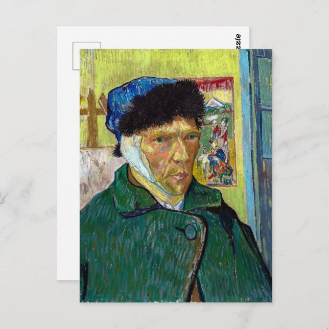 Cartão Postal Autorretrato com Orelha Bandada | Van Gogh | (Frente/Verso)
