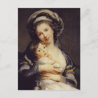 Cartão Postal autorretrato com sua filha