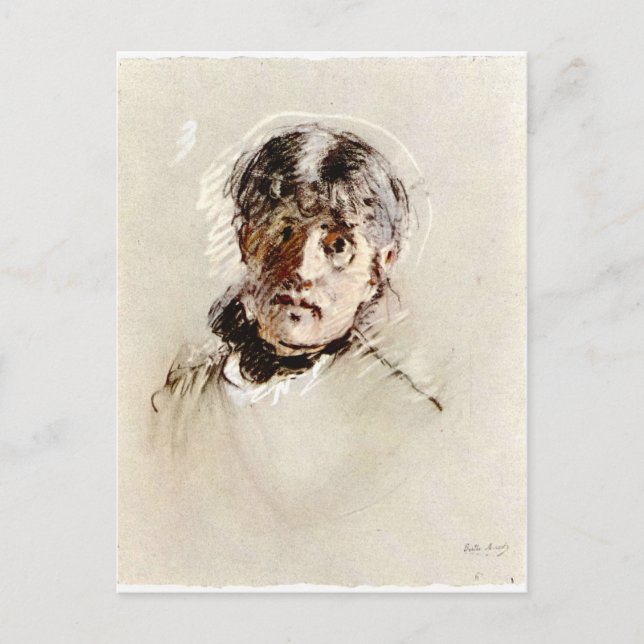 Cartão Postal Autorretrato de Berthe Morisot (Frente)