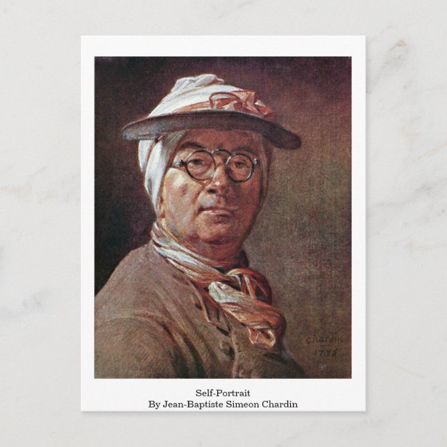Cartão Postal Autorretrato De Jean-Baptiste Simeon Chardin (Frente)