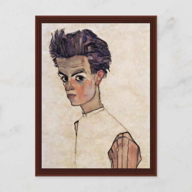 Cartão Postal Autorretrato De Schiele Egon (Frente)