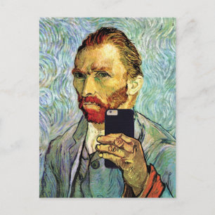 Cartão Postal Autorretrato de Vincent Van Gogh com Celular Selfi