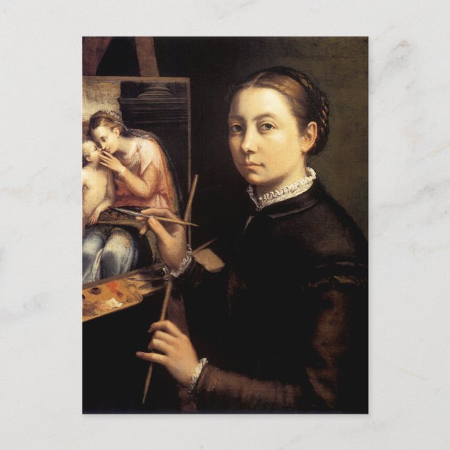 Cartão Postal Autorretrato no Easel (Frente)