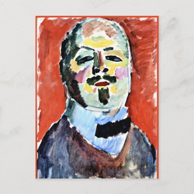 Cartão Postal Autorretrato, pintura de Alexi Jawlensky, 1905 (Frente)