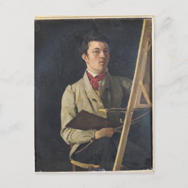 Cartão Postal Autorretrato, sentado ao lado de um Easel, 1825 (Frente)