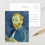 Cartão Postal Autorretrato | Vincent Van Gogh<br><div class="desc">Autorretrato (1889) | Arte original do artista poste-impressionista neerlandês Vincent Van Gogh. Van Gogh frequentemente se usou como modelo para praticar pintura artística. É claro que ele estudou a técnica do pontilhismo, mas suas pinceladas não são sistemáticas e aplicou as marcas de forma única. Use as ferramentas de design para...</div>