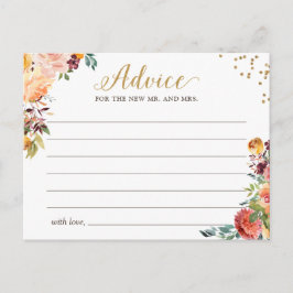 Cartão Postal Autumn Burgundy Palavras Douradas Florais do Cartã