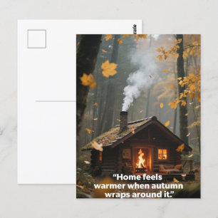 Cartão Postal Autumn cita Árvores Florestais Folham Formas