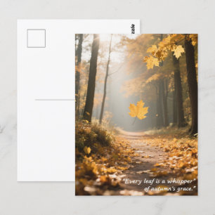 Cartão Postal Autumn cita Árvores Florestais Folham Formas