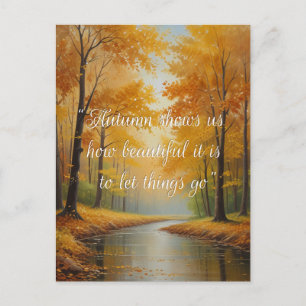 Cartão Postal Autumn cita Árvores Florestais Folham Formas