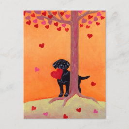 Cartão Postal Autumn Color Black Labrador