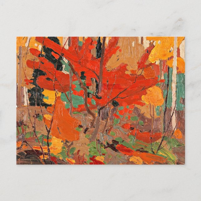 Cartão Postal Autumn-Fall, belas artes por Tom Thomson, (Frente)
