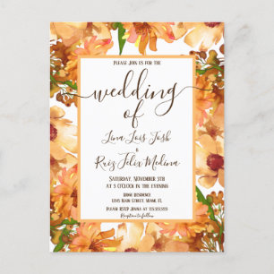 Cartão Postal Autumn Fall Love Greenery Rustic Weding