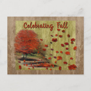 Cartão Postal Autumn Falling Deixa Paisagem