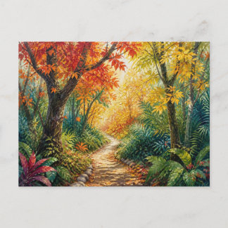 Cartão Postal Autumn Forest Way