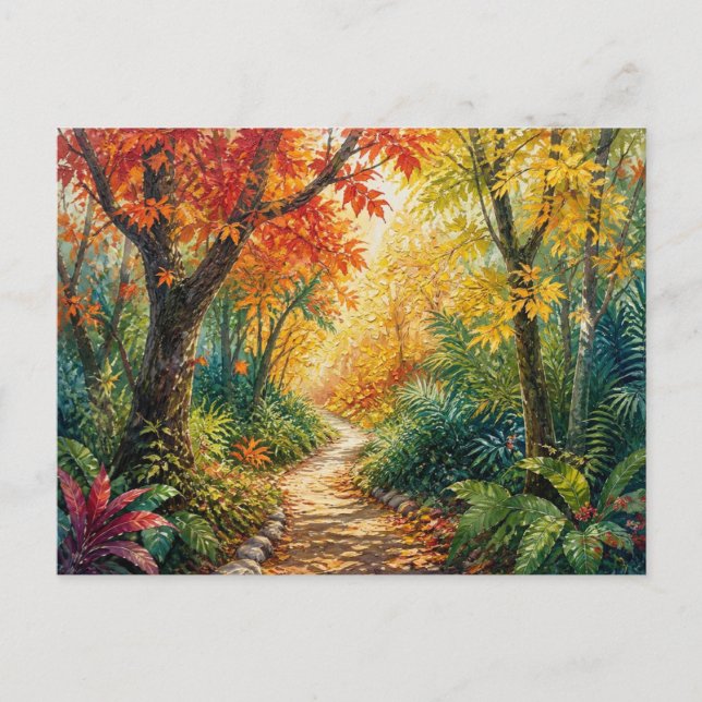 Cartão Postal Autumn Forest Way (Frente)