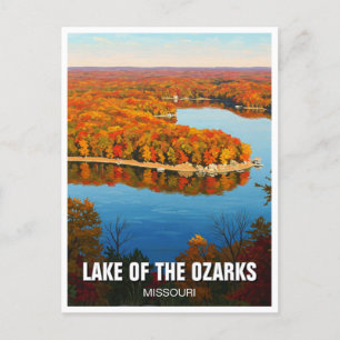 Cartão Postal Autumn Lake of Ozarks Missouri Viagem