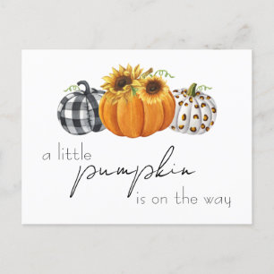 Cartão Postal Autumn Little Pumpkin Girassol Chá de fraldas Russ