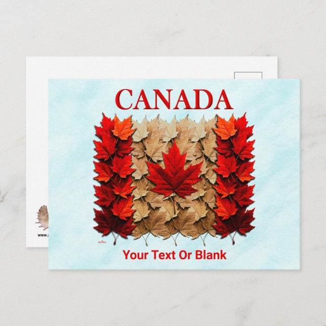 Cartão Postal Autumn Maple Leaf Canada Flag (Frente/Verso)