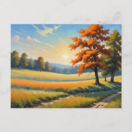 Cartão Postal Autumn Scene And Landscape Post Card