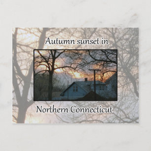 Cartão Postal Autumn Sunset no Connecticut do Norte