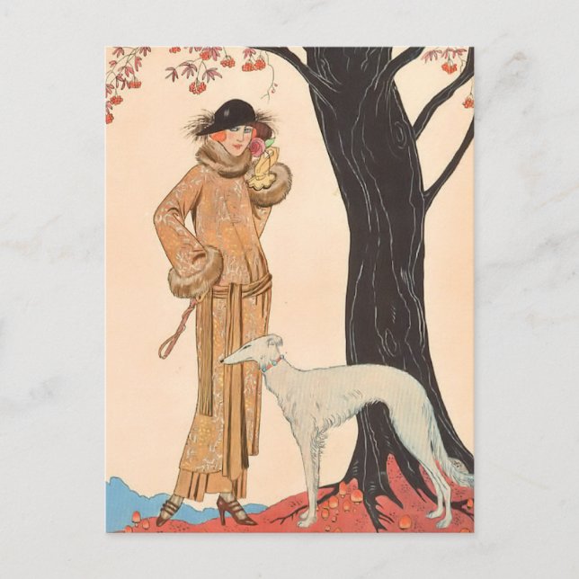 Cartão Postal Autumn Symphony de George Barbier (Frente)