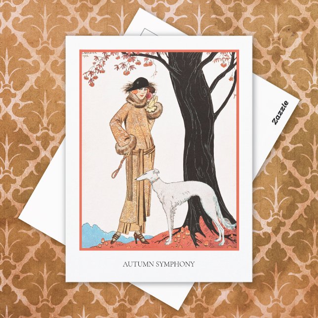 Cartão Postal Autumn Symphony George Barbier Fashion Postcard (Criador carregado)