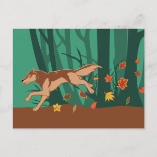 Cartão Postal Autumn Wolf