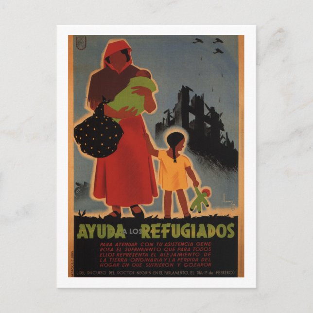 Cartão Postal Auxílio aos refugiados (1938)_Propaganda Poster (Frente)