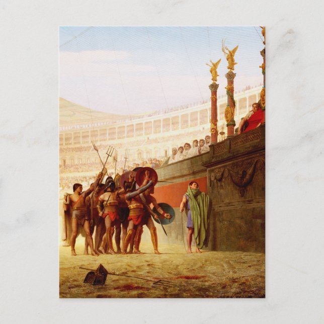 Cartão Postal Ave Caesar by Jean-Leon Gerome (Frente)