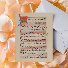 Cartão Postal Ave gratia plena - Manuscrito Antifão Medieval