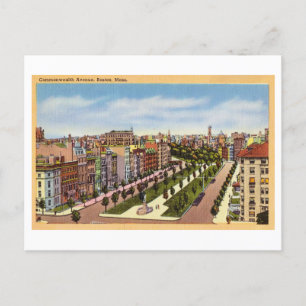 Cartão Postal Avenida Commonwealth, Boston, Massachusetts, Viage