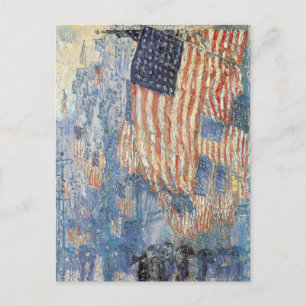 Cartão Postal Avenida Hassam na Chuva