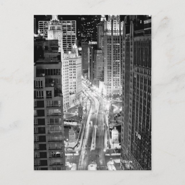 Cartão Postal Avenida North Michigan em Chicago após o inverno (Frente)