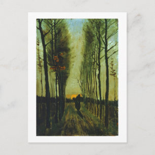 Cartão Postal Avenida Poplars no Sunset, Vincent van Gogh