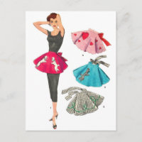 Avental retro da saia da caniche da forma do 50