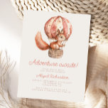 Cartão Postal Aventura Aguarda Chá de fraldas de Balão de Esquil<br><div class="desc">Este cartão postal de convite de chá de fraldas bonito apresenta um esquilo de aquarela doce num balão de ar quente listrado, acima das palavras "Aventura aguarda!" em um roteiro vermelho de tijolo. Personalize o texto com o nome da futura mãe no script e os detalhes na fonte sans serif...</div>