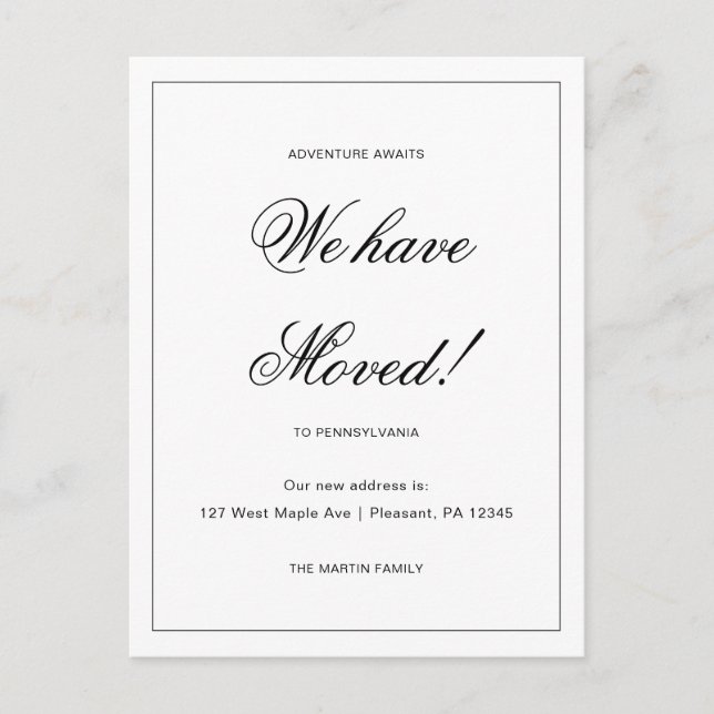 Cartão Postal Aventura Aguarda Novo Anúncio de Movimentação de E (Frente)