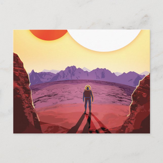 Cartão Postal Aventura do Planeta de Destino do Kepler Space Via (Frente)