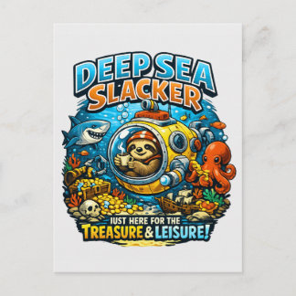 Cartão Postal Aventura Engraçada no Oceano, Humor, Arte de Pregu