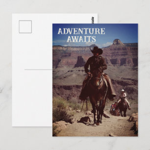 Cartão Postal Aventura Espera Tema Ocidental ao Ar Livre