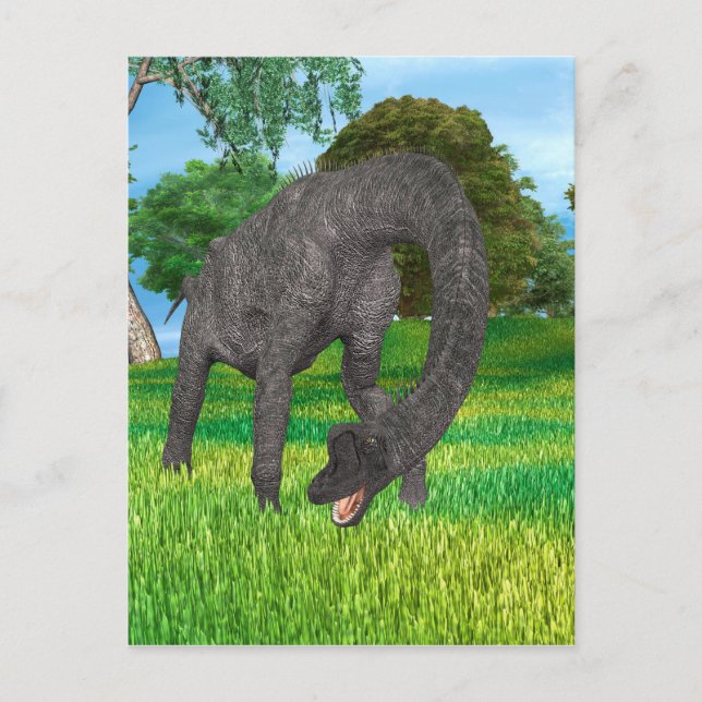 Cartão Postal Aventura na Selva do Dinossauro de Pescoço Longo (Frente)